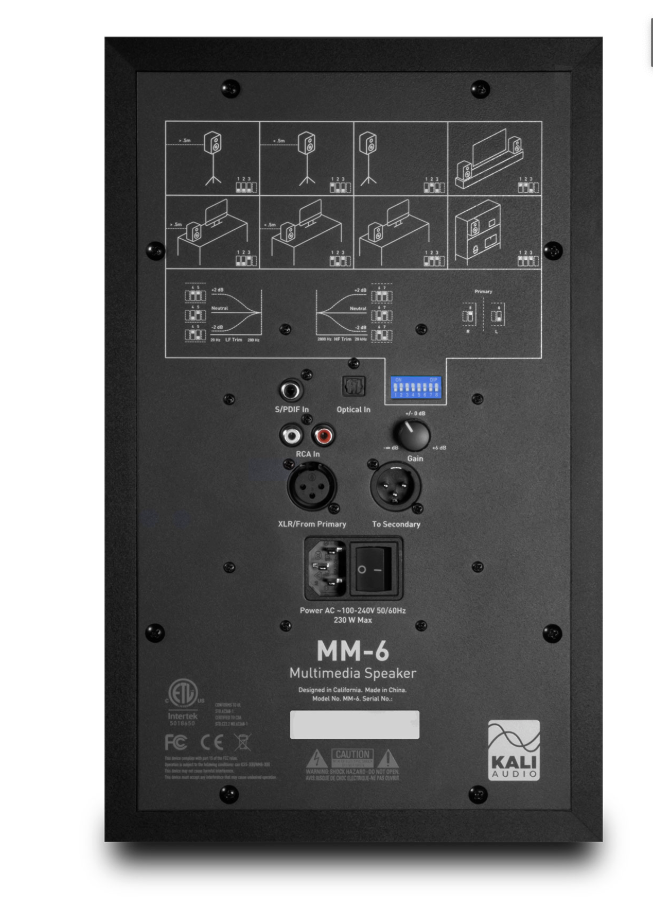 Kali Audio MM-6, Active Multimedia (Single) Speaker. 6.5" Woofer with 1" Soft Dome Tweeter w/Remote