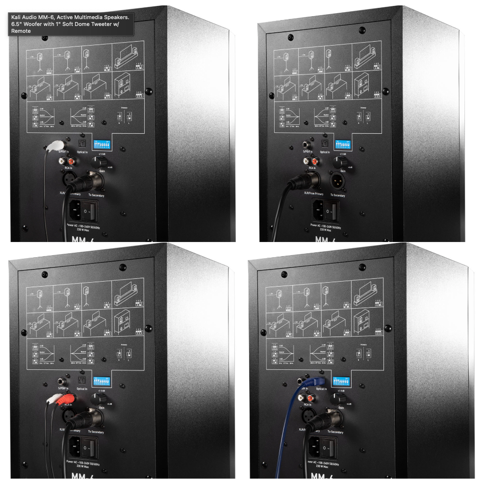 Kali Audio MM-6, Active Multimedia (Single) Speaker. 6.5" Woofer with 1" Soft Dome Tweeter w/Remote