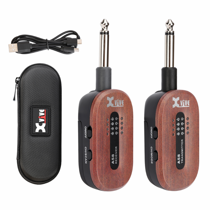 XVIVE A58 Wireless Guitar System 5.8GHZ - Mahogany