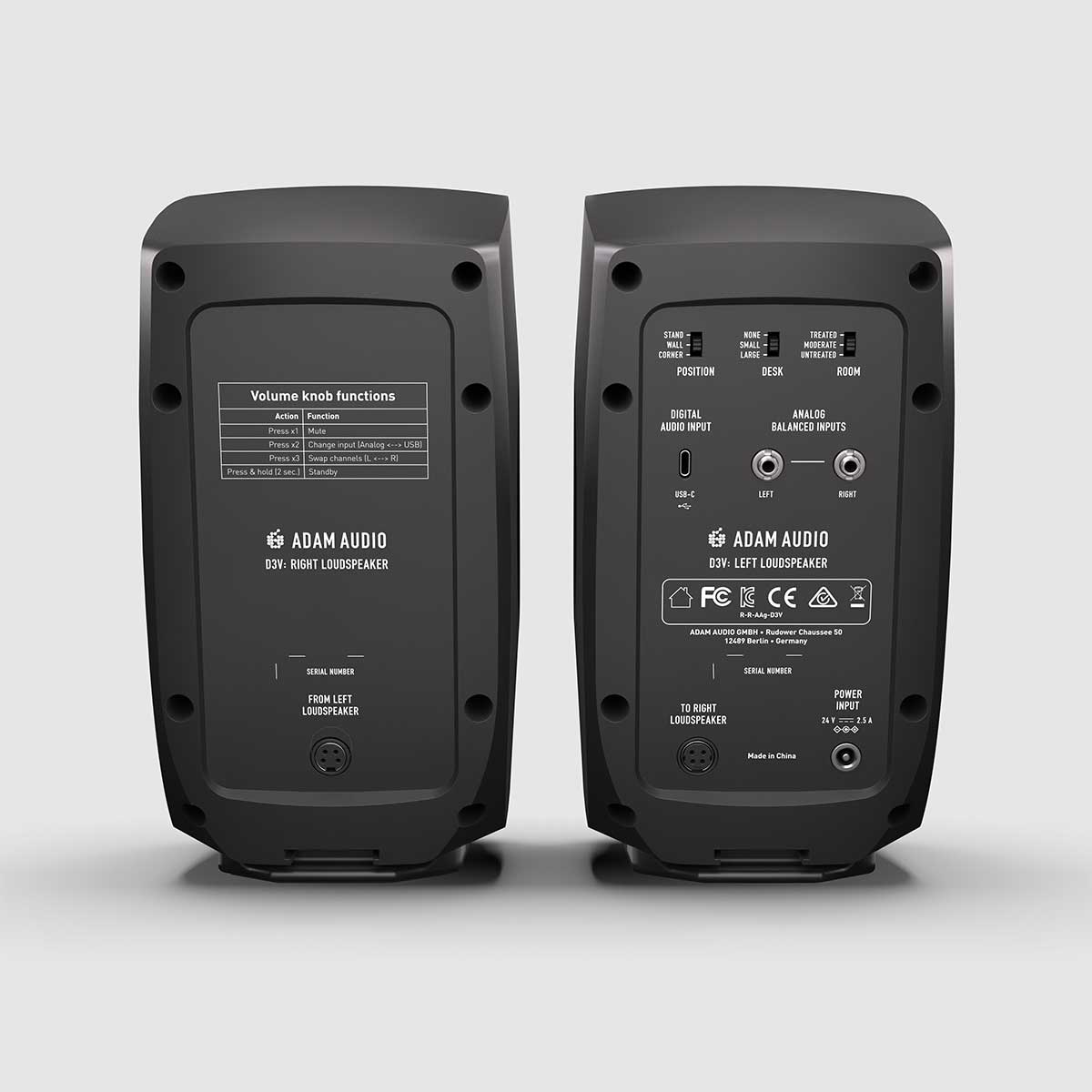 ADAM D3V Active Desktop Monitor System (PAIR) - Black