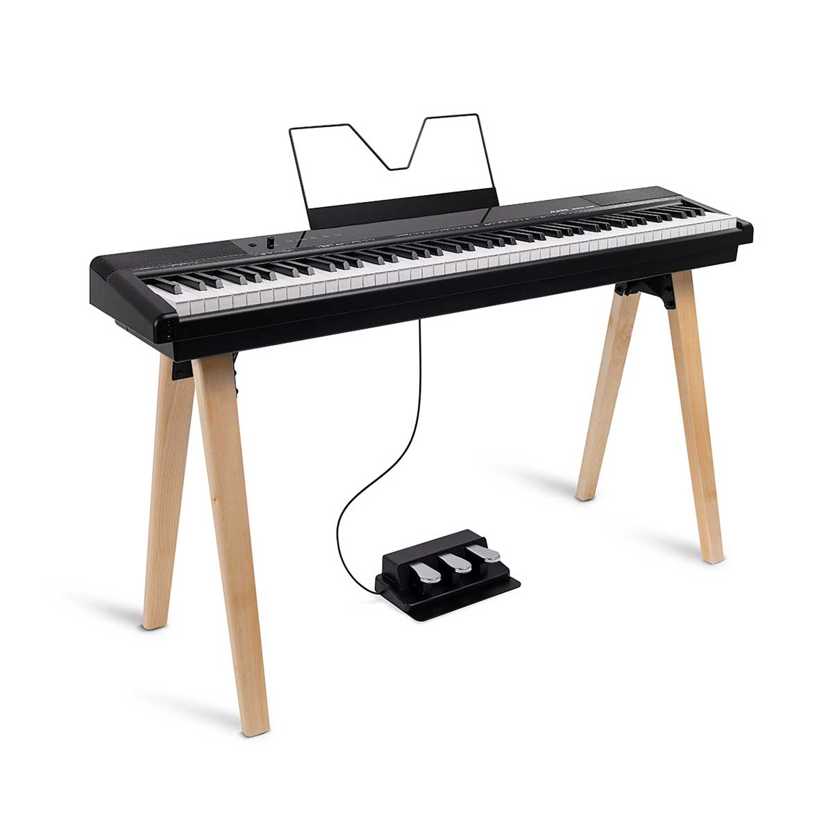 Alesis Recital Home 88-Key Contemporary Digital Piano with Wood Stand Black