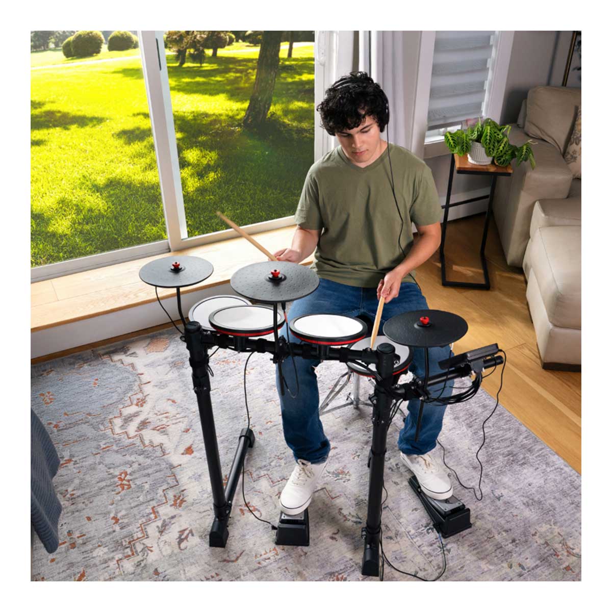 Alesis TURBOMAX All-In-One 7-Piece E Drum Set with Mesh Heads & Bluetooth