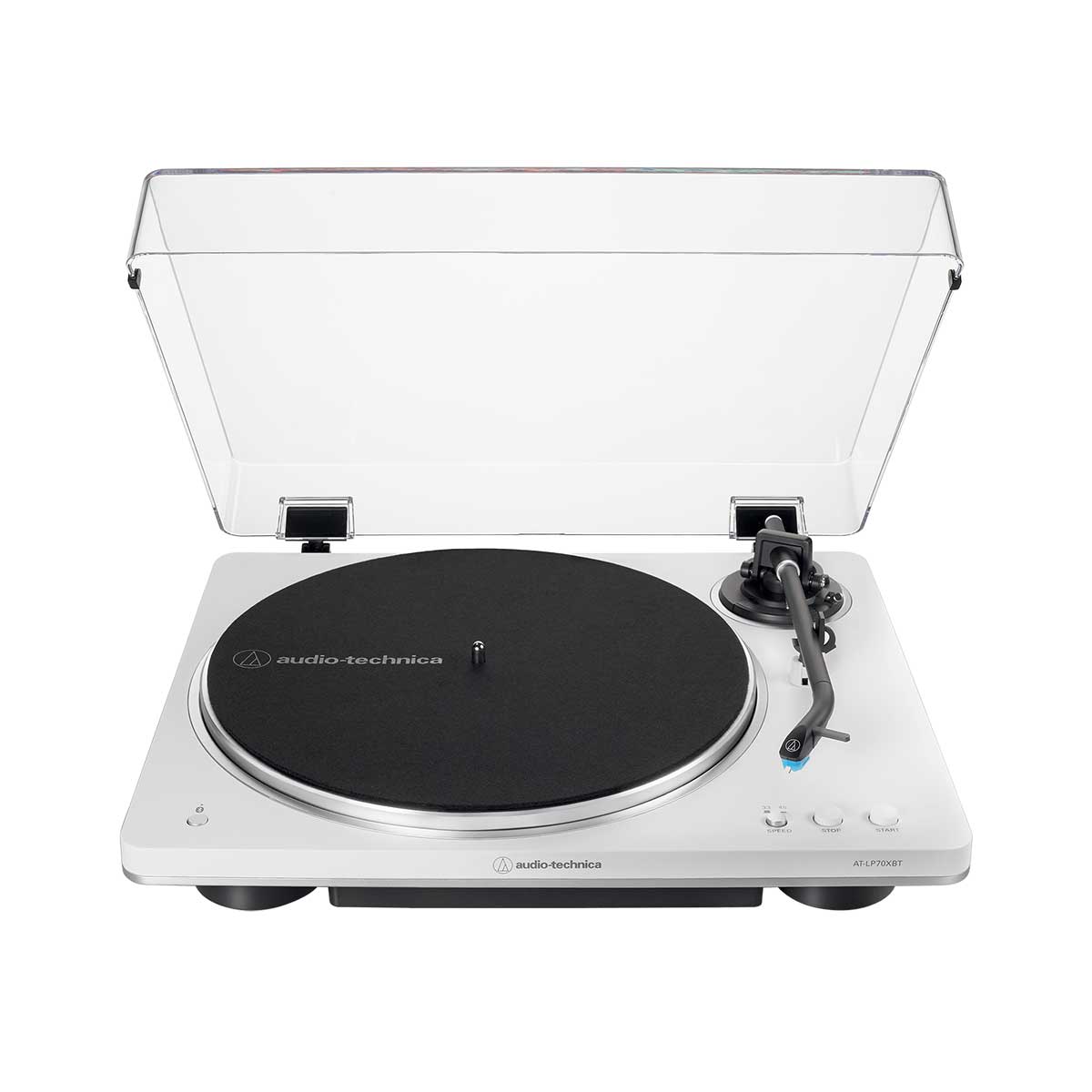 Audio-Technica AT LP70XBT Fully Automatic Wireless Belt-Drive Turntable White/Silver