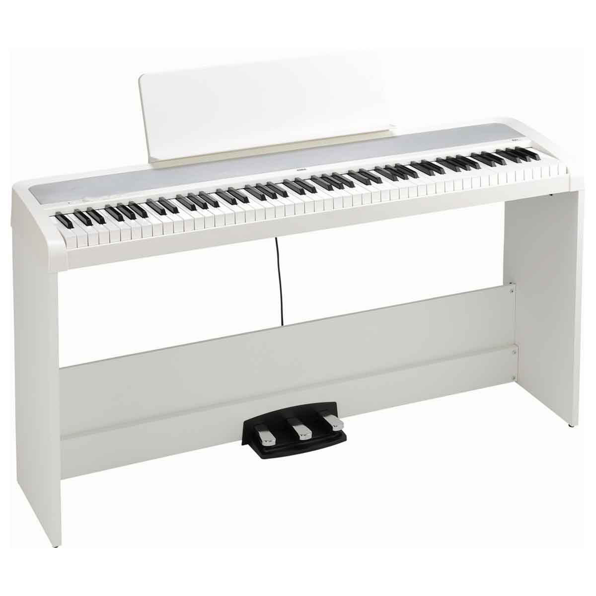 Korg B2+ 88 Note Weighted Digital Piano with Stand Pack (White)
