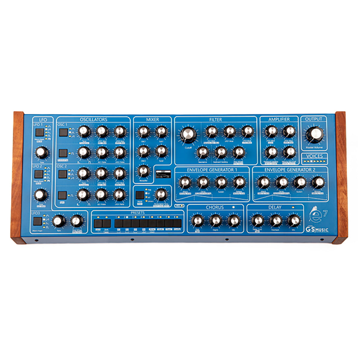 GS Music GS e7 Analog Polyphonic Synthesizer - Blue