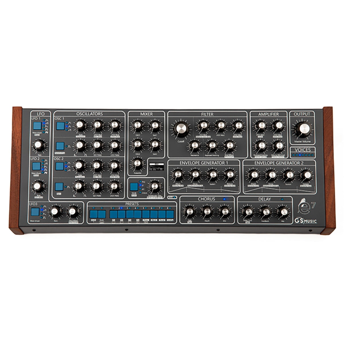 GS Music GS e7 Analog Polyphonic Synthesizer - Grey