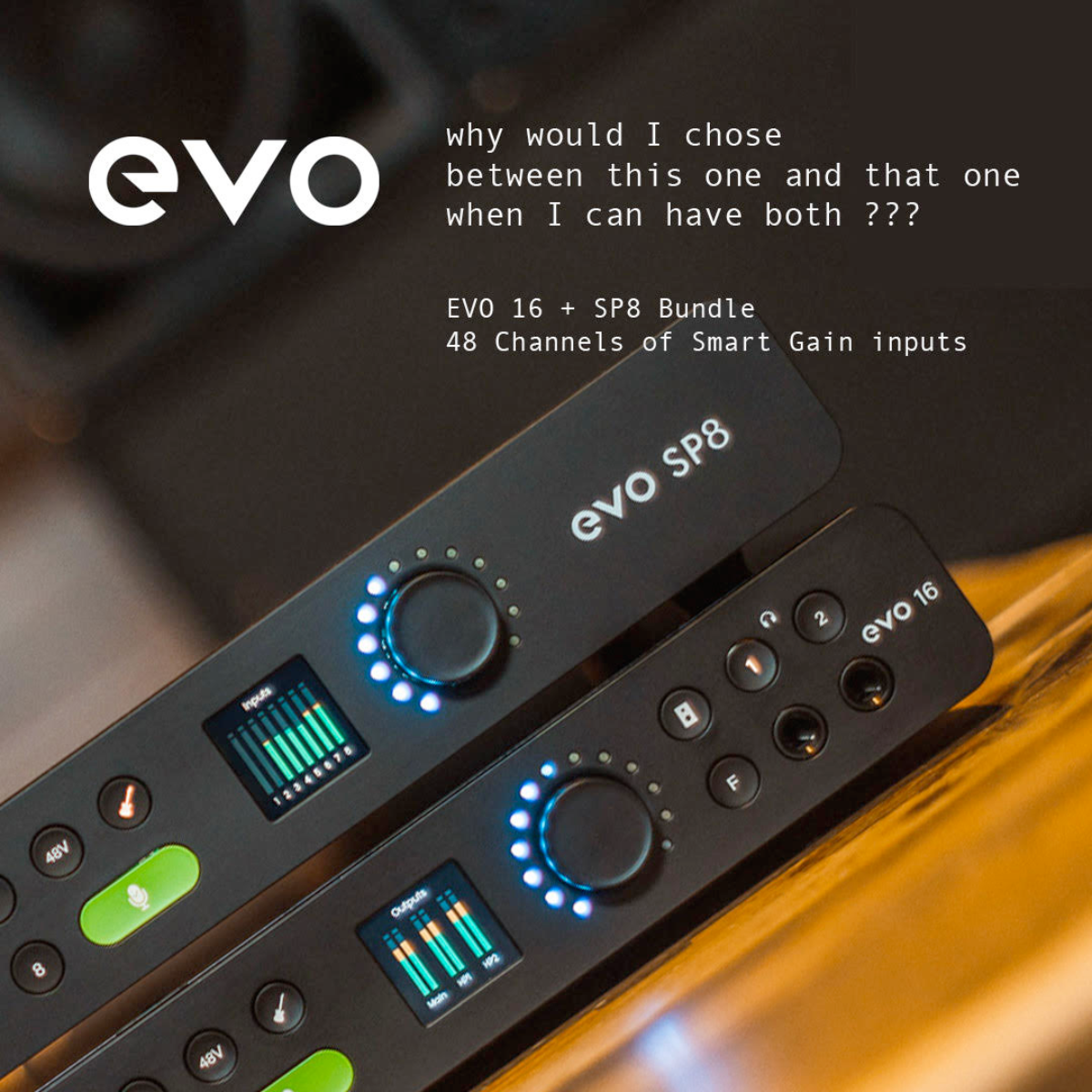Audient EVO 16 + SP8 Bundle 48 channels of Smart Gain Inputs