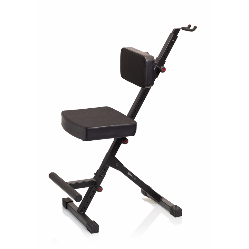 Gator Frameworks Deluxe Guitar Player Seat with 3-Point Height-Adjustment System and Rear Guitar Hanger