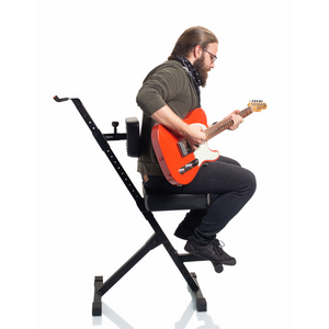 Gator Frameworks Deluxe Guitar Player Seat with 3-Point Height-Adjustment System and Rear Guitar Hanger