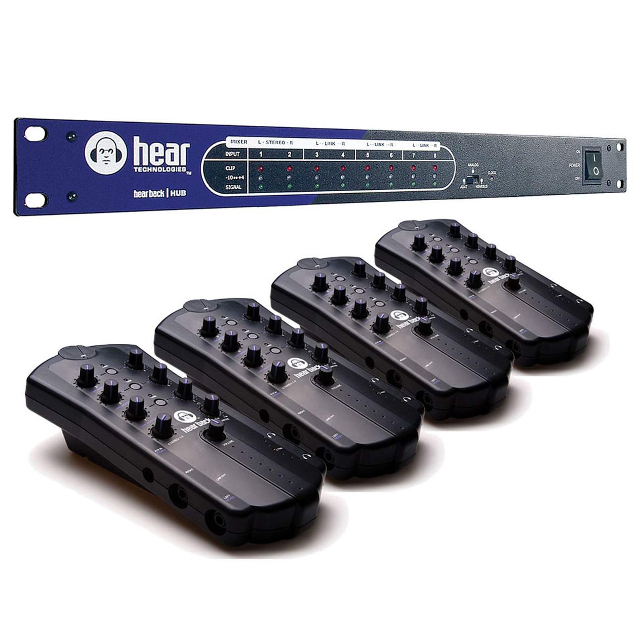 Hear Technologies Hear Back 8-Channel Personal Monitor Mixer System 4 Pack