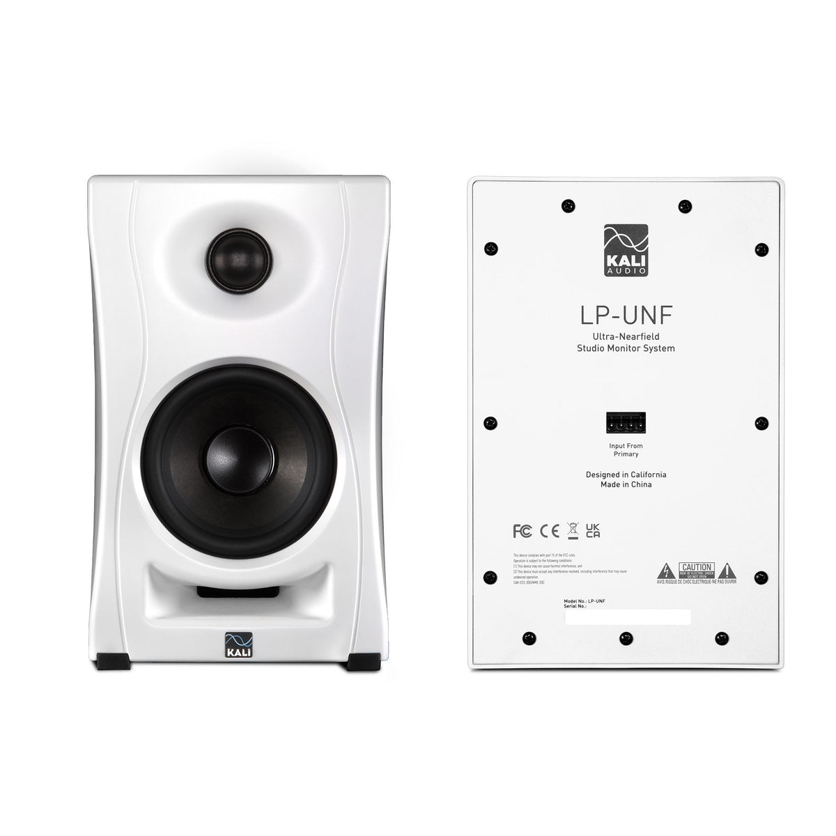 Kali Audio LP-UNF White 2-Way Studio Monitors 4"+1". Bluetooth Onboard PAIR