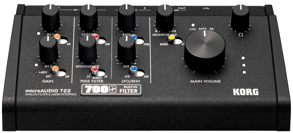 KORG microAUDIO 722 - 2 In/2 Out USB Audio Interface with Analog Filter