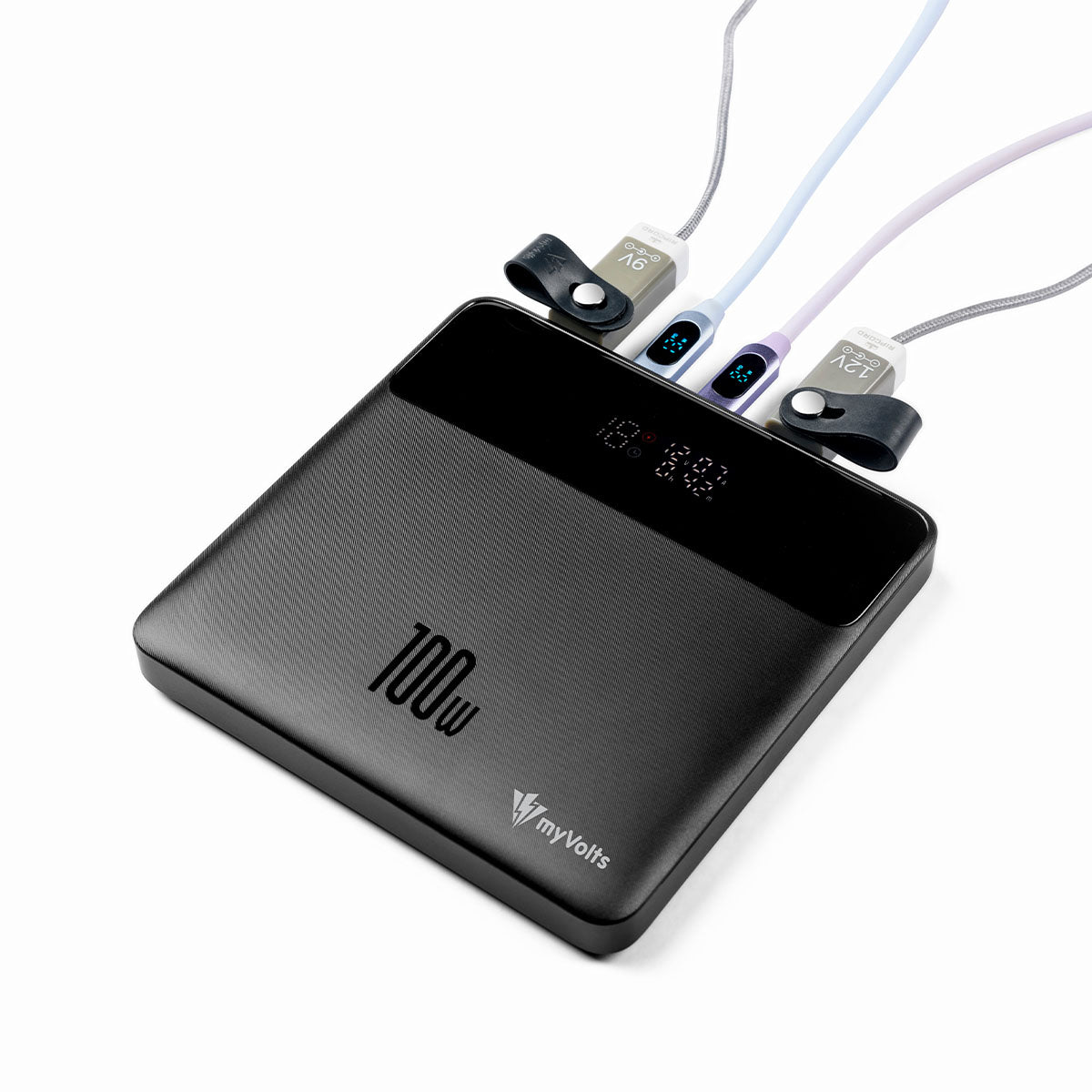 myVolts 100W Slimline PD Power Bank, with LED readout + countdown timer, 20,000mAh