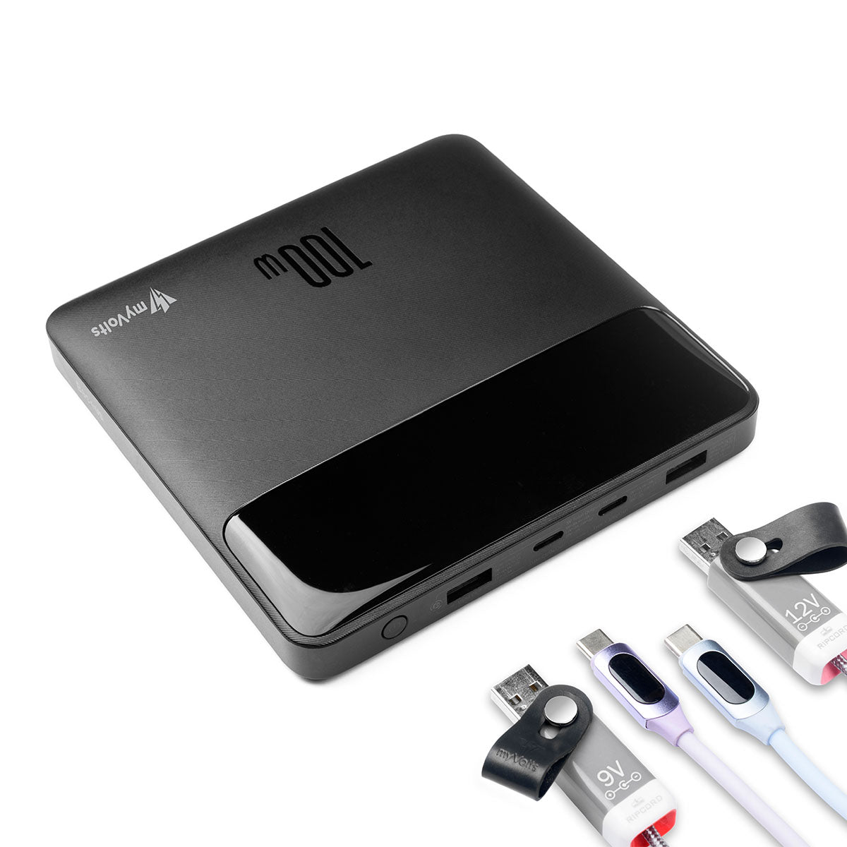 myVolts 100W Slimline PD Power Bank, with LED readout + countdown timer, 20,000mAh