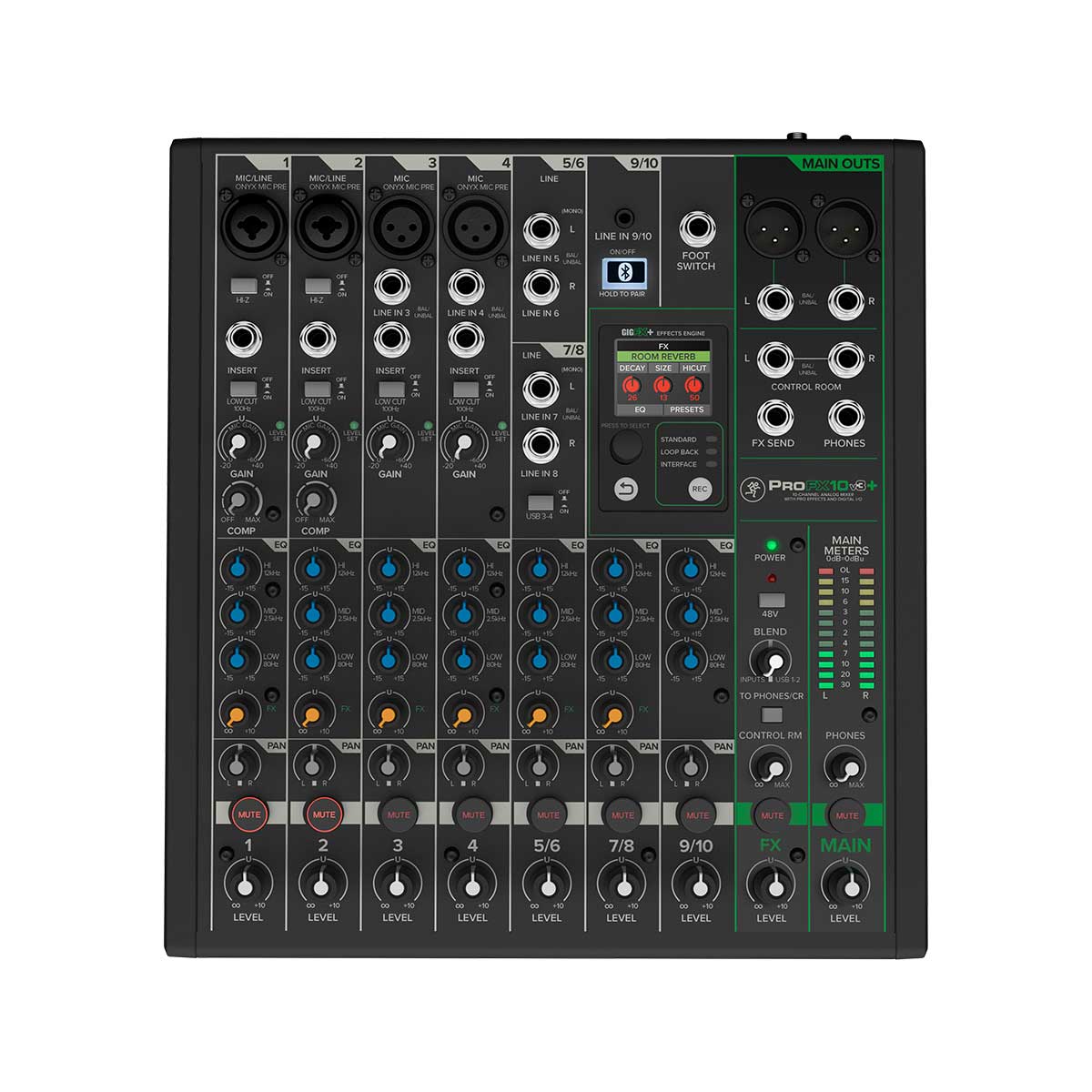 Mackie ProFX10v3+ 10-Channel Analog Mixer With Enhanced FX, USB Recording Modes and Bluetooth®