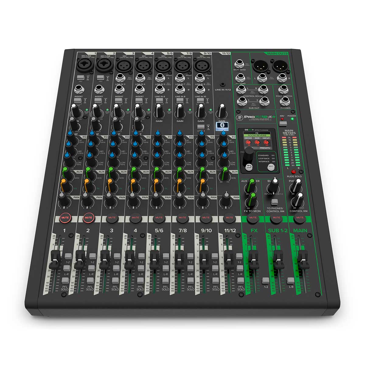 Mackie ProFX12v3+ 12-Channel Analog Mixer With Enhanced FX, USB Recording Modes and Bluetooth®