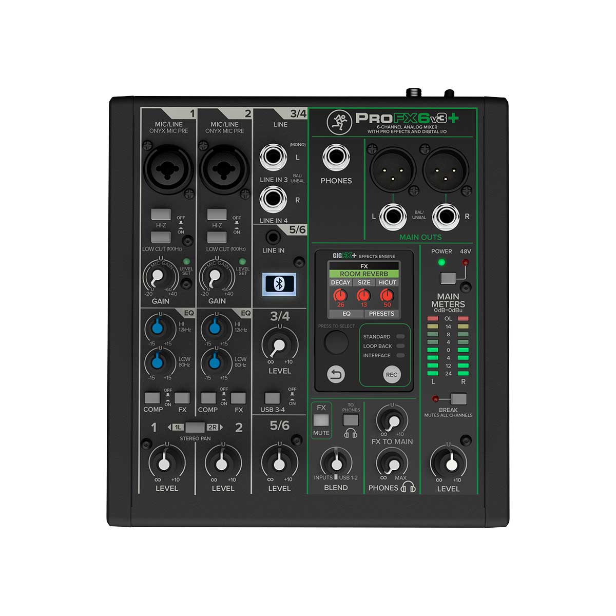 Mackie ProFX6v3+ 6-Channel Analog Mixer With Enhanced FX, USB Recording Modes and Bluetooth®