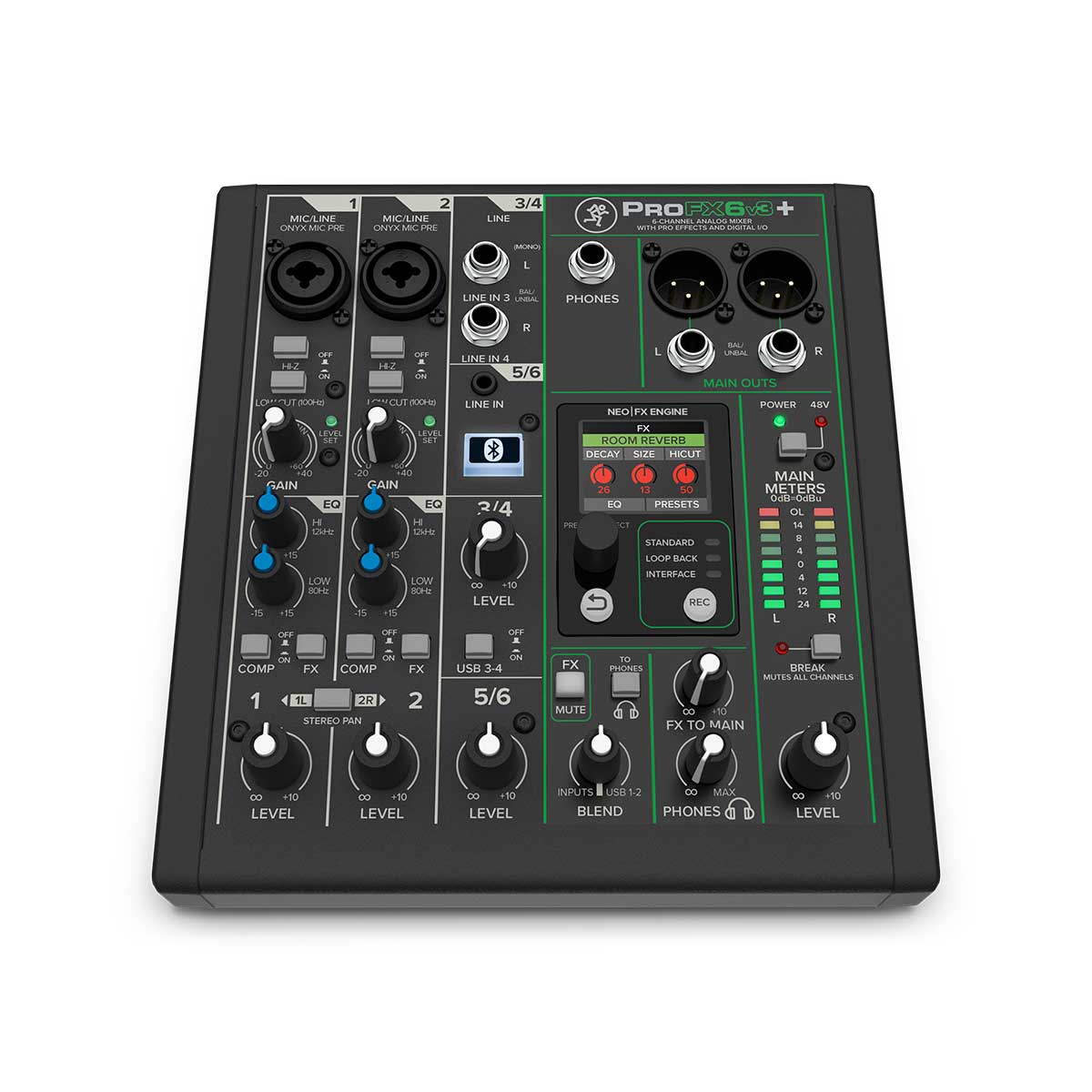 Mackie ProFX6v3+ 6-Channel Analog Mixer With Enhanced FX, USB Recording Modes and Bluetooth®