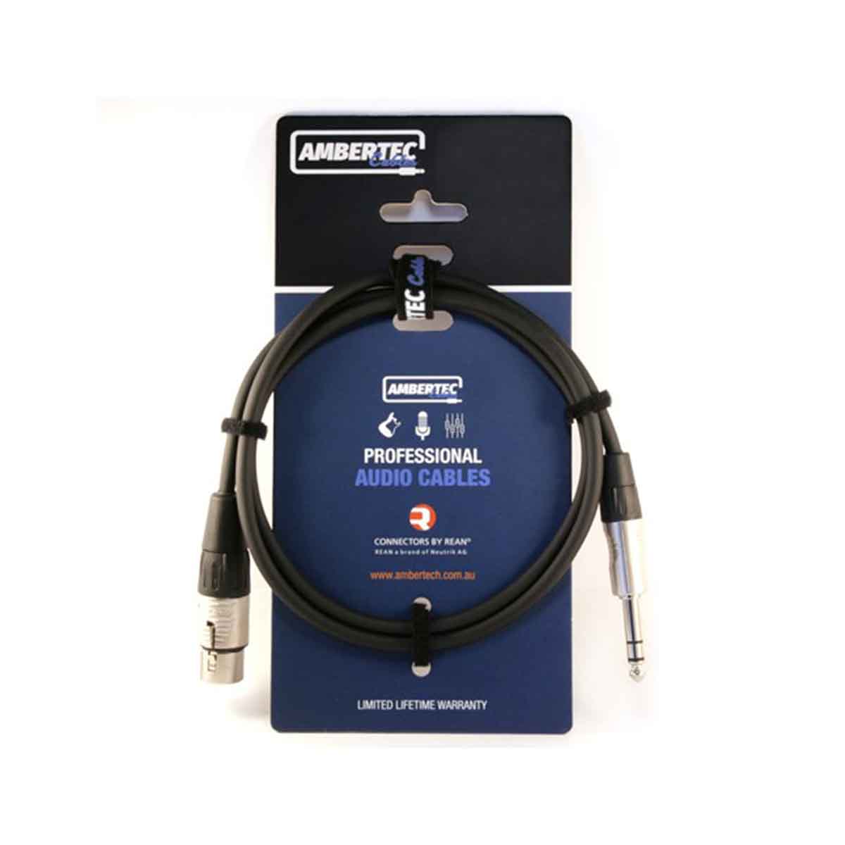 Ambertech Microphone cable, 5m, REAN XLRF to 6.35mm TRS