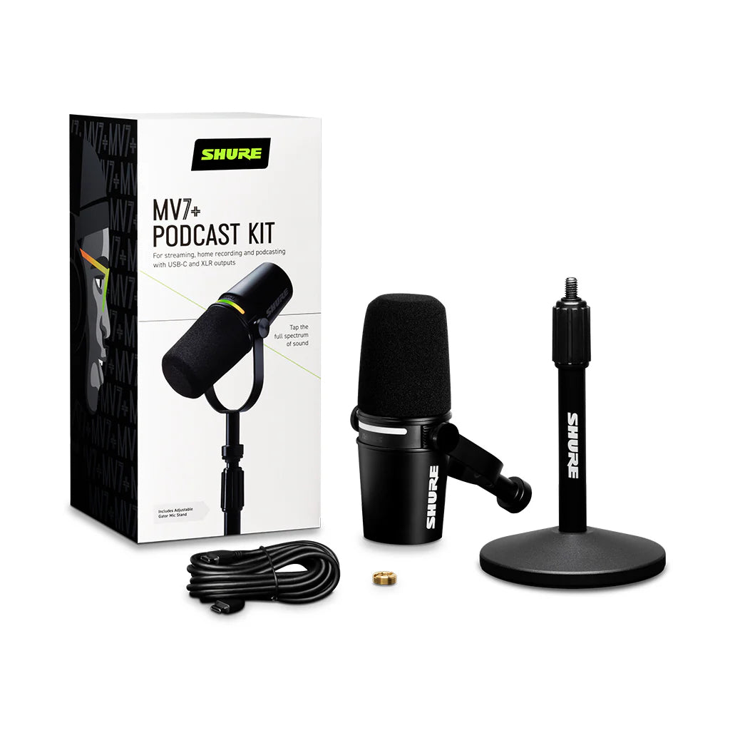 Shure Motiv MV7+ Microphone Bundle MV7+ Podcast Mic with Stand