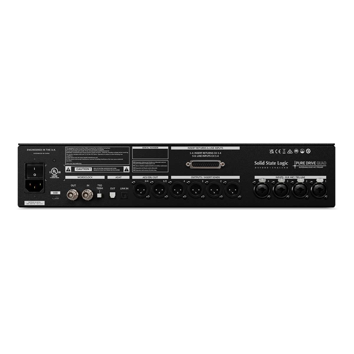 Solid State Logic Pure Drive Quad Mic Pre’s, Converts and USB Soundcard