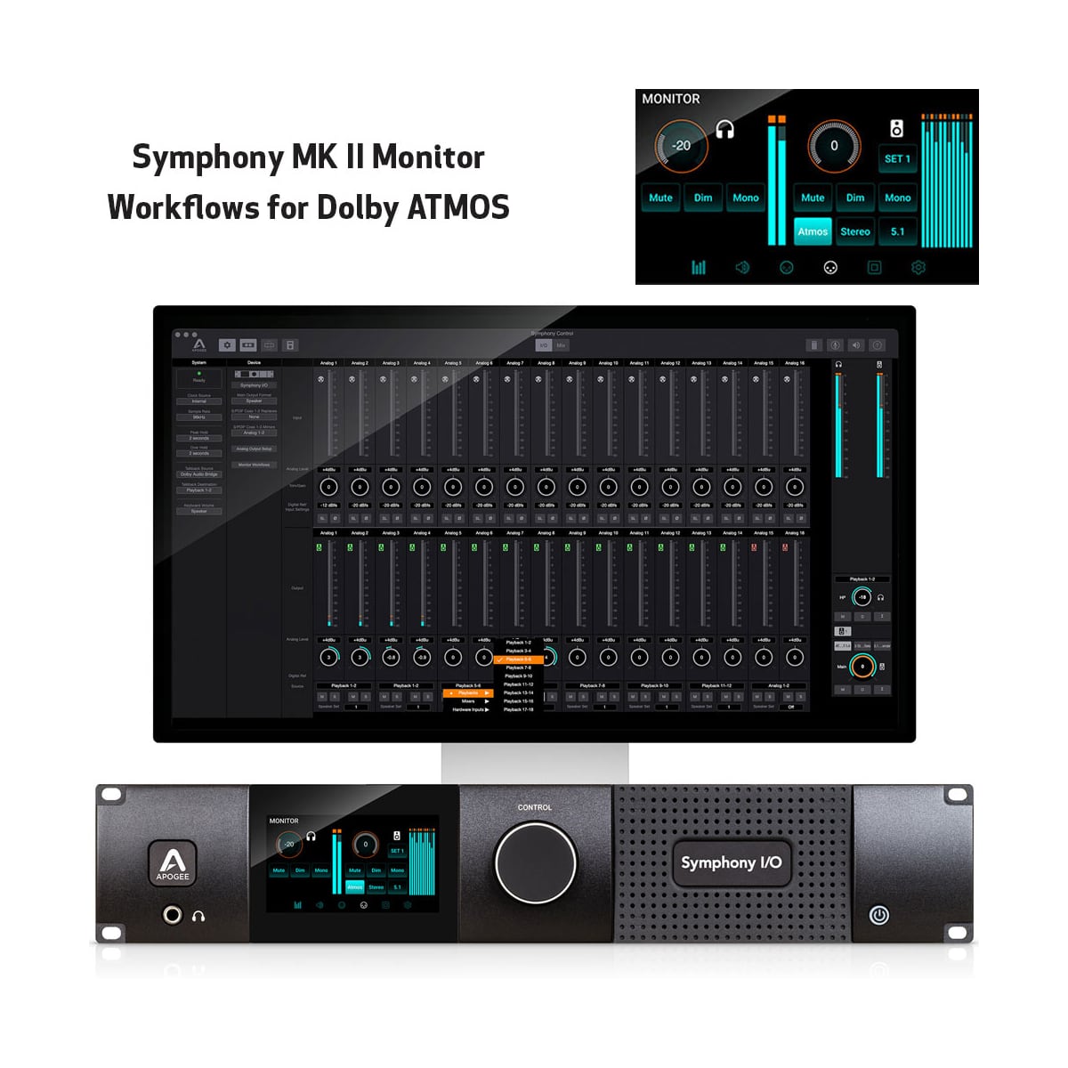 Apogee Symphony MKII Thunderbolt W/ 32 Analogue In & Outs