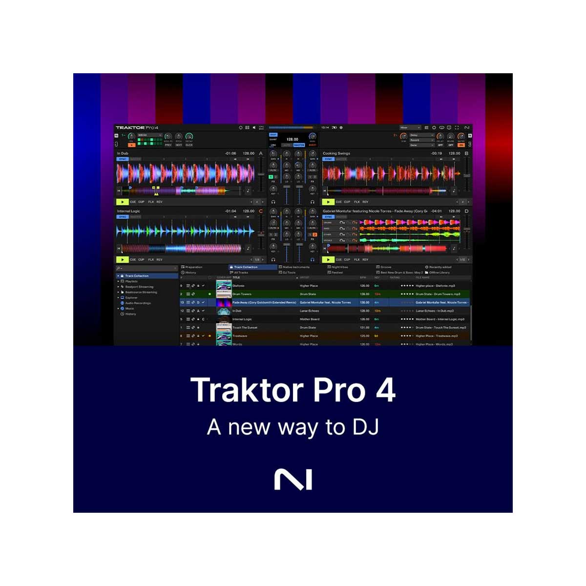 Native Instruments Traktor Pro 4  Professional 4-Deck DJ Software (Digital Download)