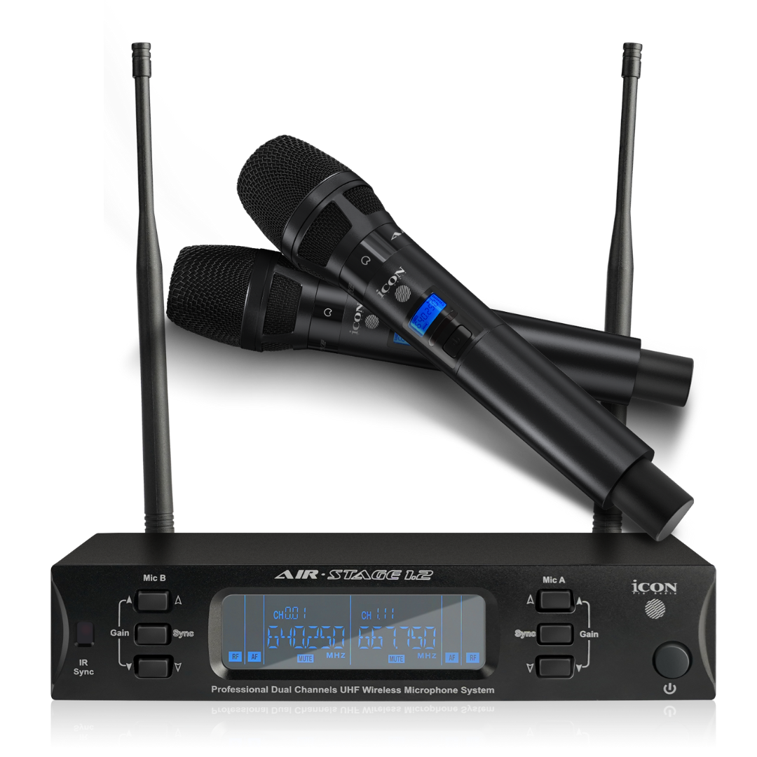 Icon AirStage 2.1 Wireless Microphone System w/ 2 x Transmitters & 1 x Receiver