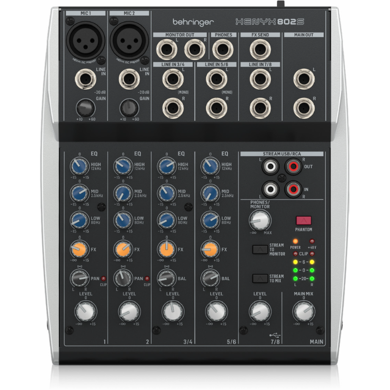 Behringer XENYX 802S 8-Channel Mixer with USB