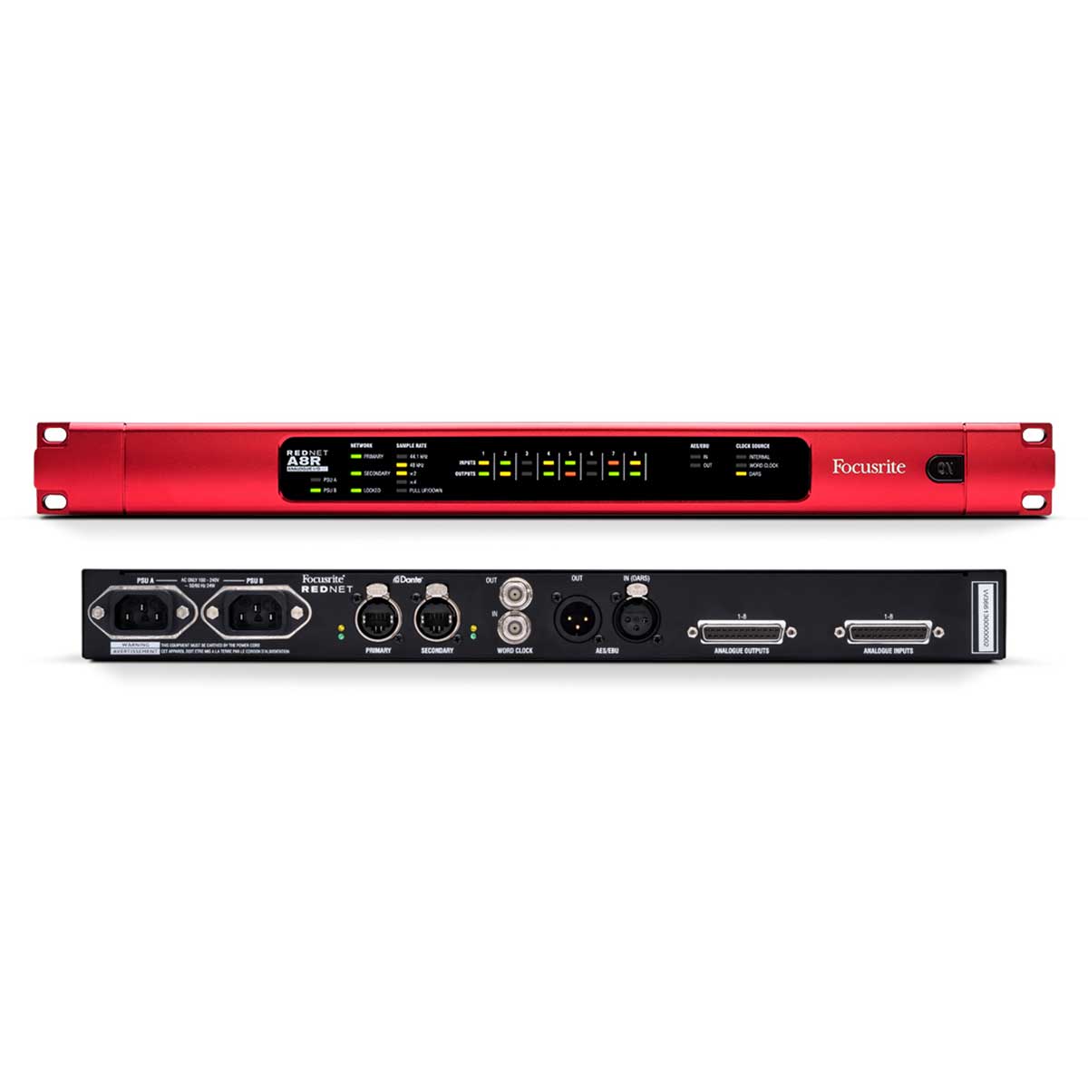 Focusrite RedNet 8AR 8 Channel 24/192 Analogue Dante I/O Interface with Redundant Network & Power