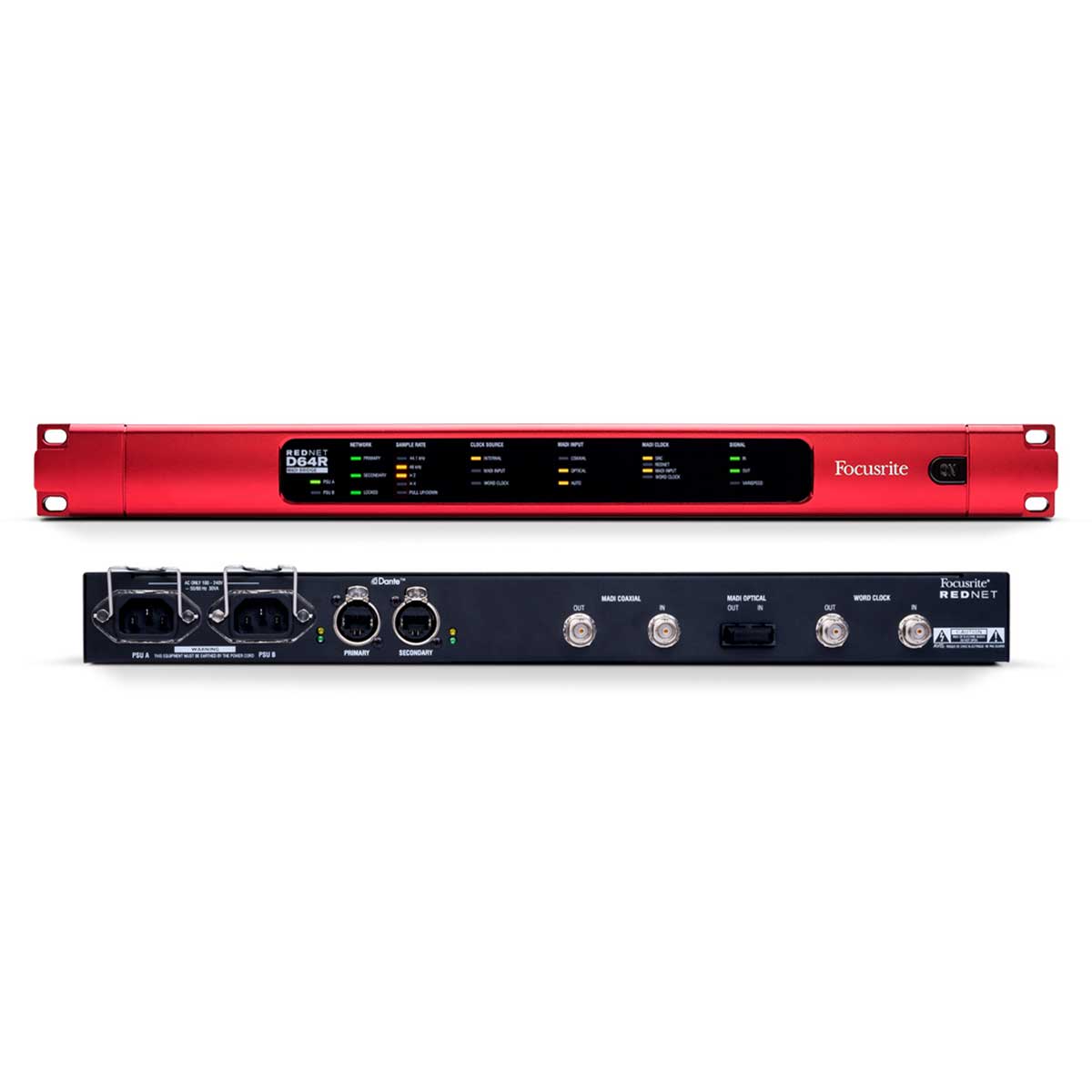 Focusrite D64R 64 Channel MADI Dante I/O Interface with Redundant Network & Power