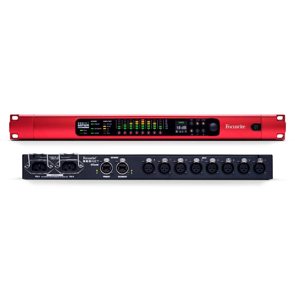Focusrite MP8R 8 Channel 24/192 Mic Pre Dante Interface with Redundant Network & Power