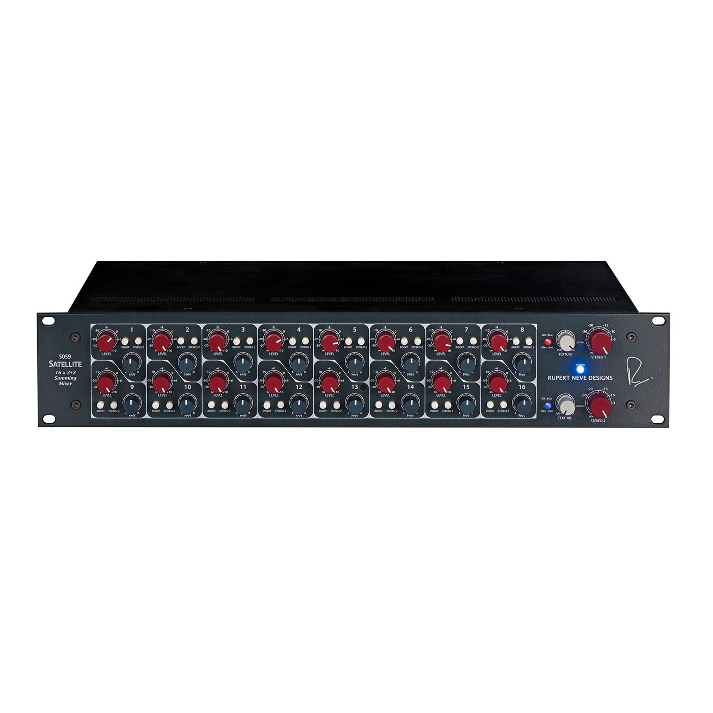 Rupert Neve Designs 5059 Satellite 16 x 2×2 Summing Mixer with Shelford Blue Faceplate