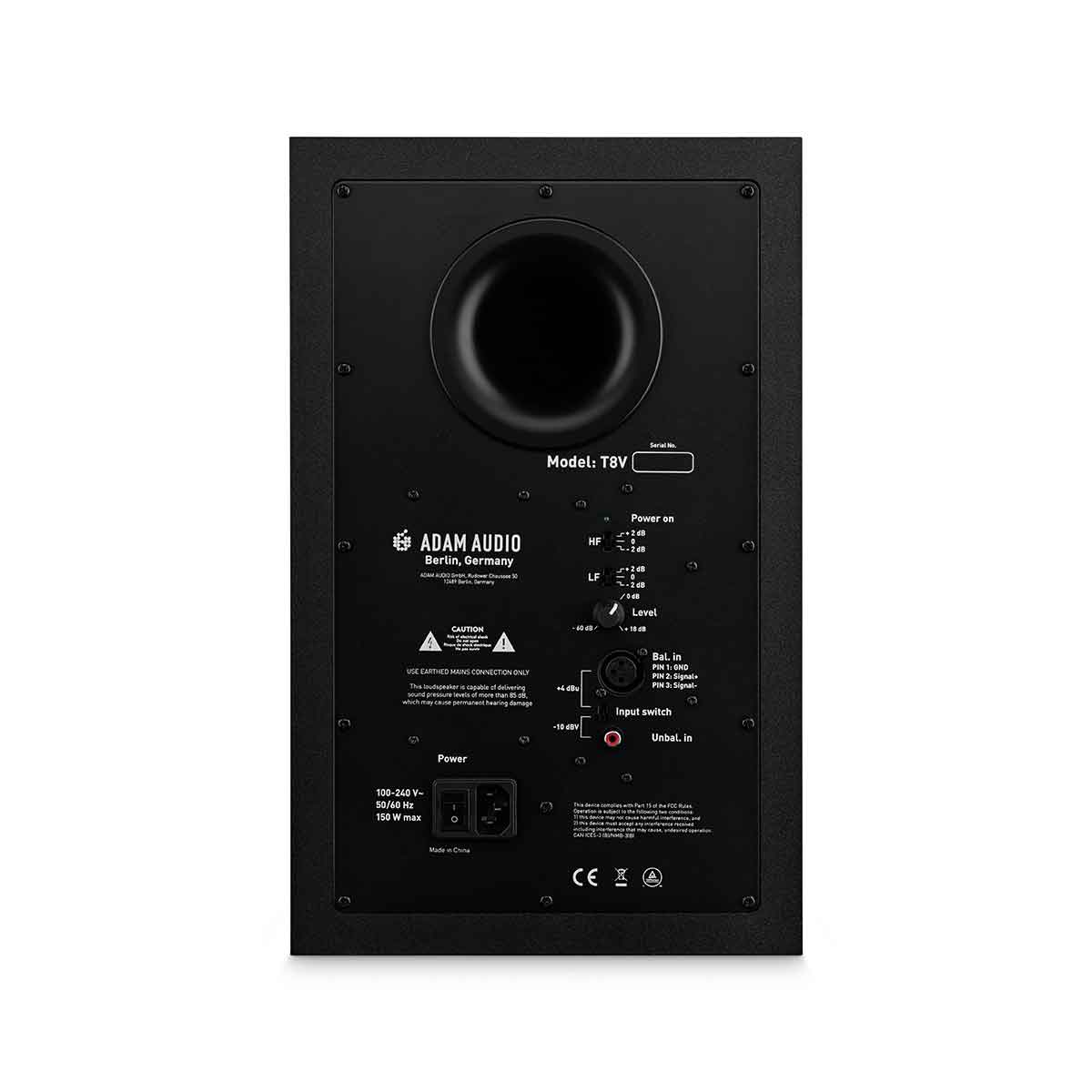 ADAM T8V 8" 2-way Powered Studio Monitor Rear