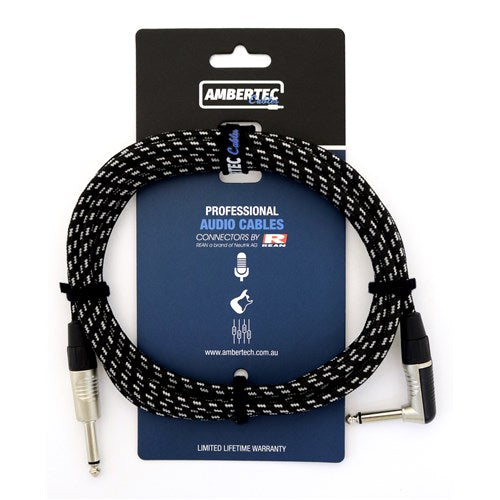 Ambertec Guitar Cable with REAN Connectors straight/right angle Vintage