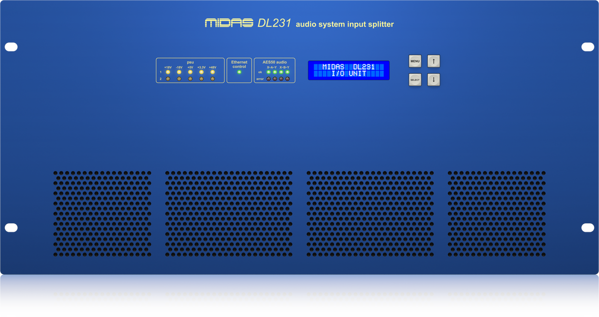 Midas DL231 24 Input, 24 Output Active Microphone Splitter with 2 Independent Midas Microphone Preamplifiers per Input