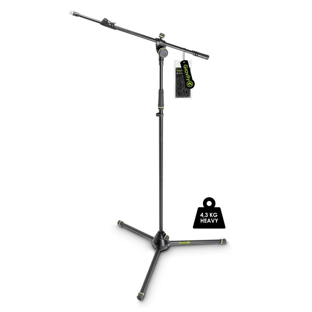 Gravity MS4322HDB Heavy Duty Microphone Stand Tripod 2 Point Telescopic Boom