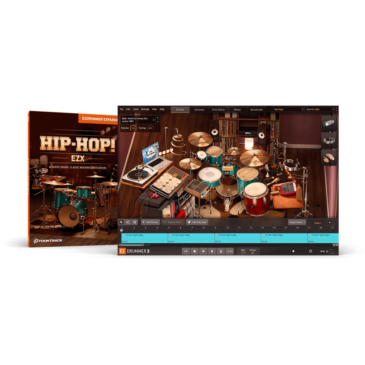 Toontrack HIP-HOP! EZX - EZdrummer Sound Expansion (Software Serial Number)