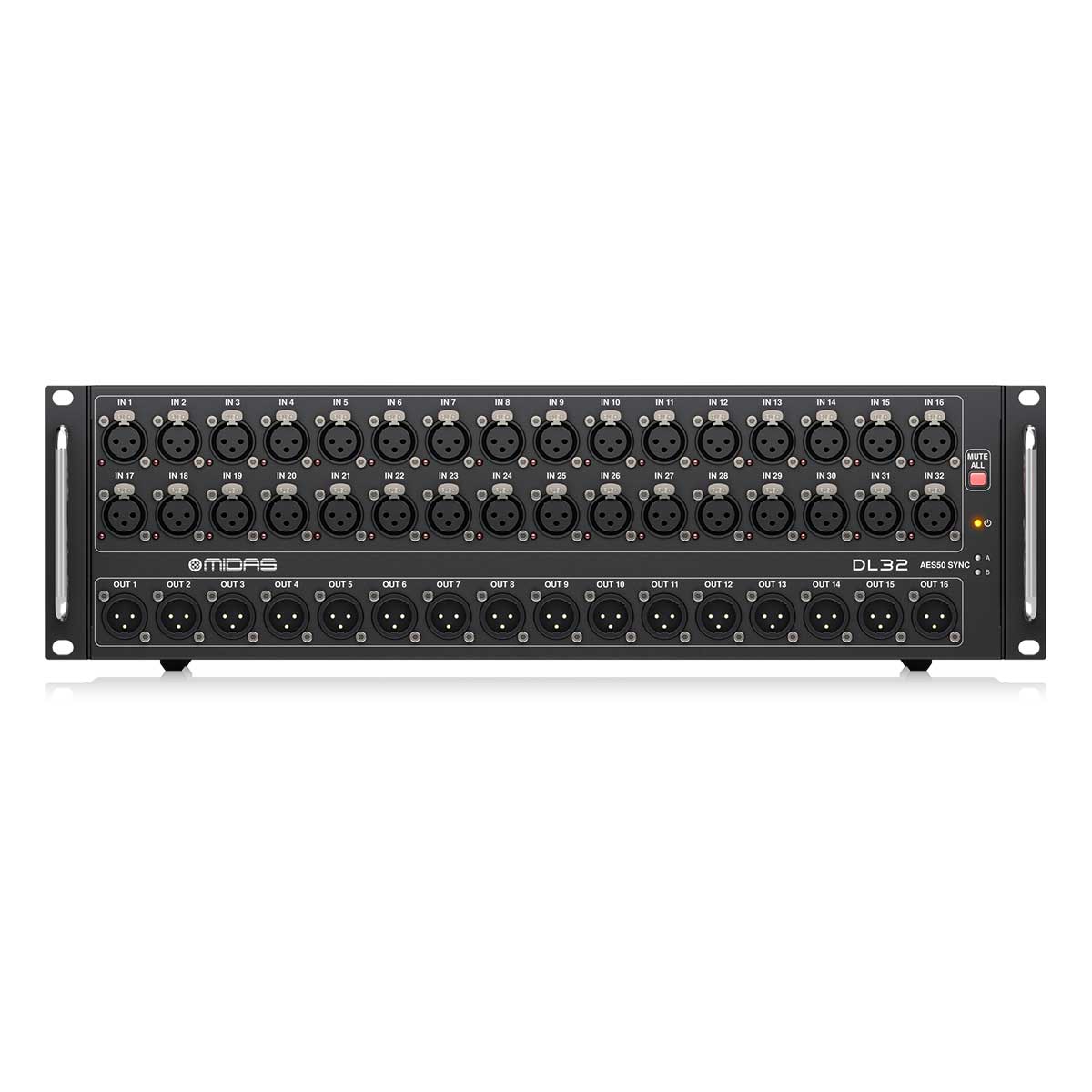 MIDAS DL32 32 Input, 16 Output Stage Box with 32 Midas Microphone Preamplifiers, ULTRANET and ADAT Interfaces