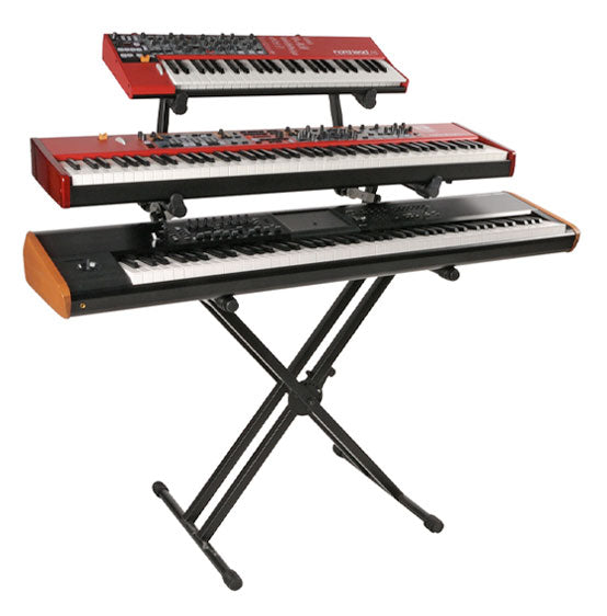 Quik Lok QL723 ProSeries double braced, triple tier keyboard stand - Black