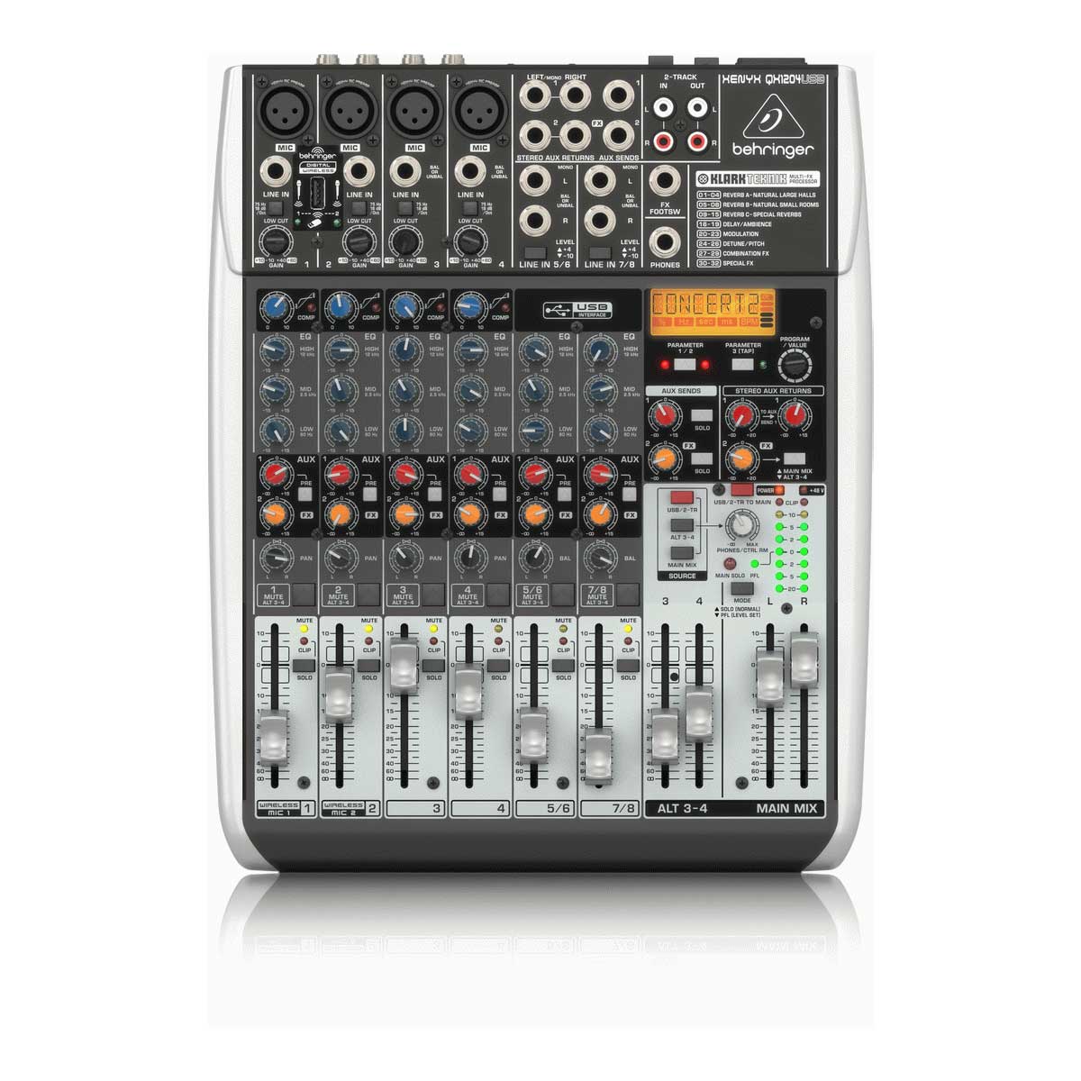 Behringer XENYX QX1204USB 12-Input 2/2-Bus Mixer with build-in FX