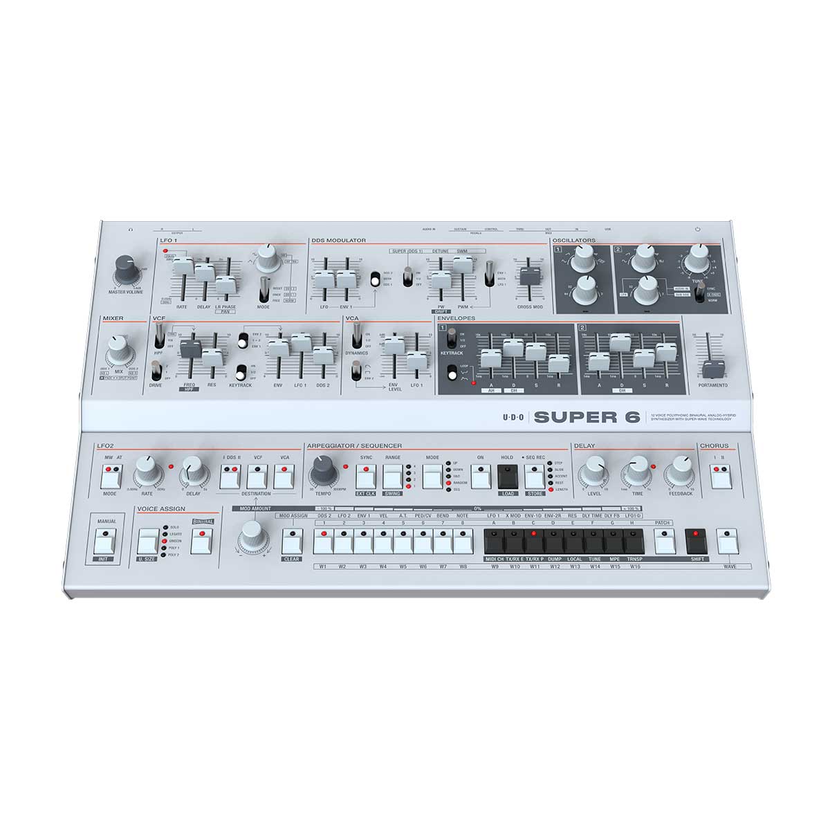UDO Super 6 12 Voice Analog Hybrid Desktop Synthesizer