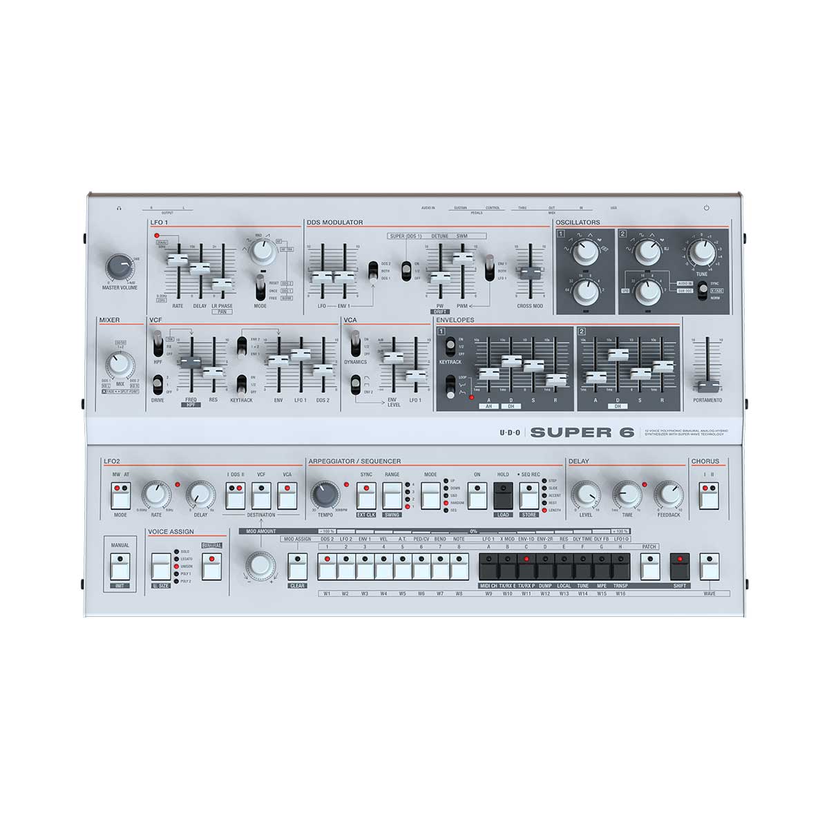 UDO Super 6 12 Voice Analog Hybrid Desktop Synthesizer