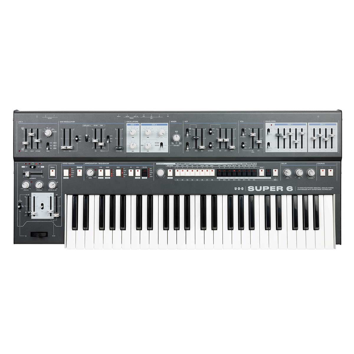 UDO Super 6 12-voice Polyphonic Binaural Analog-Hybrid Synthesizer Black