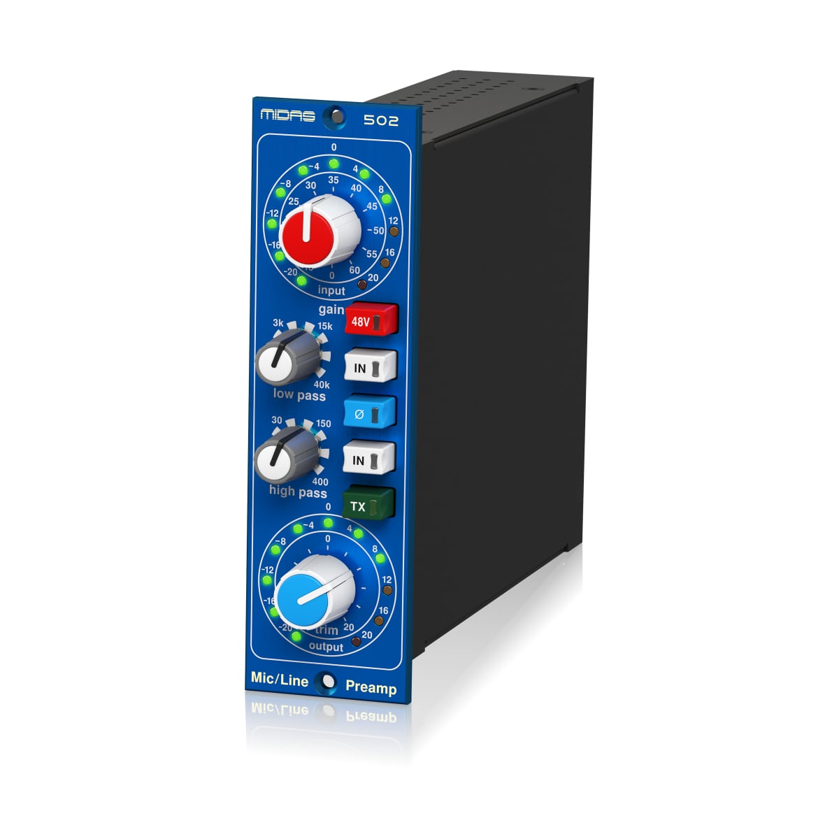 Midas 500 Series Microphone Preamplifier 502 Left angle