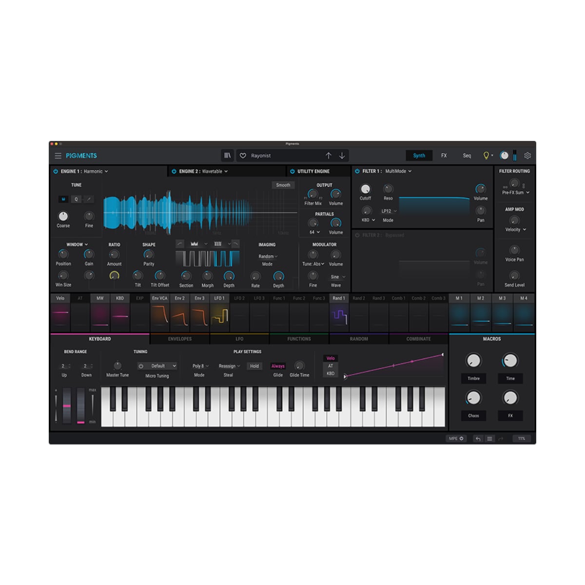 Pigments POLYCHROME SOFTWARE SYNTHESIZER main page