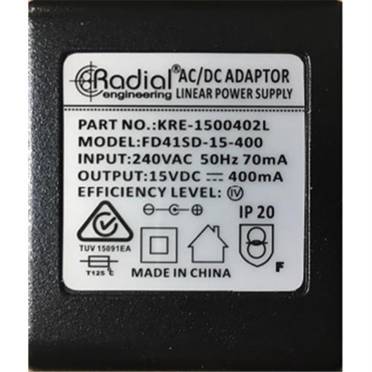Radial Engineering R15 Power supply 15VDC - 240V for Radial & Tonebone products. Australia