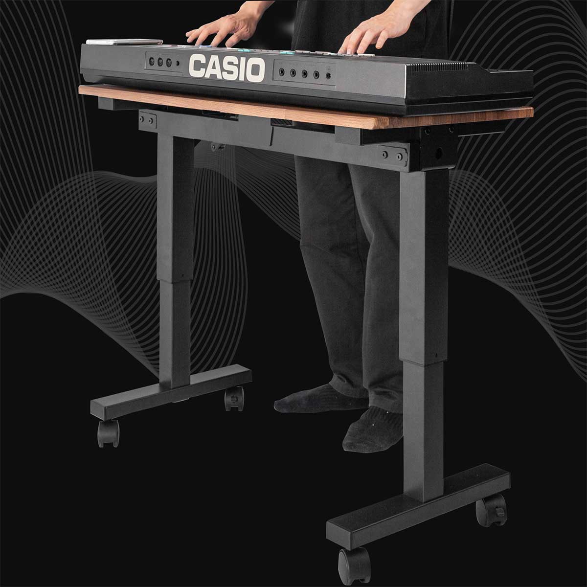 Wavebone Hover 1400 Height Adjustable Keyboard Trolley