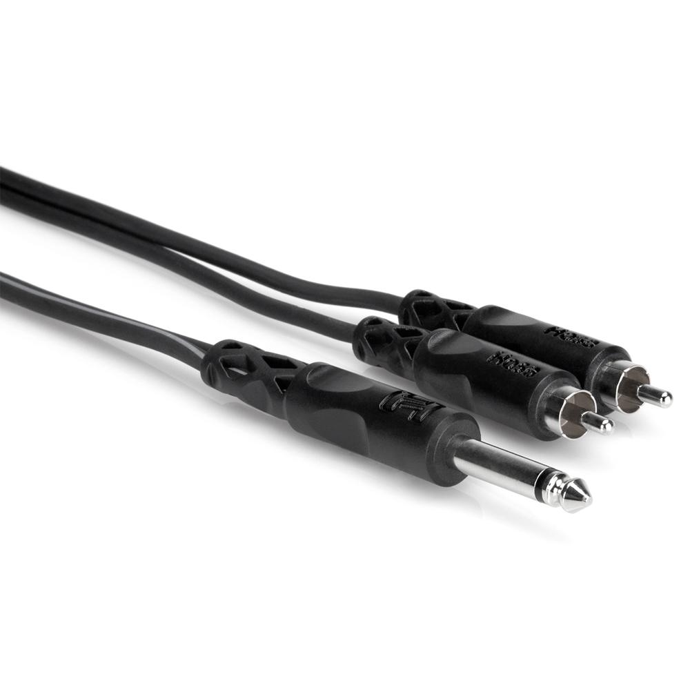 Hosa Y Cable 1/4 in TS to Dual RCA