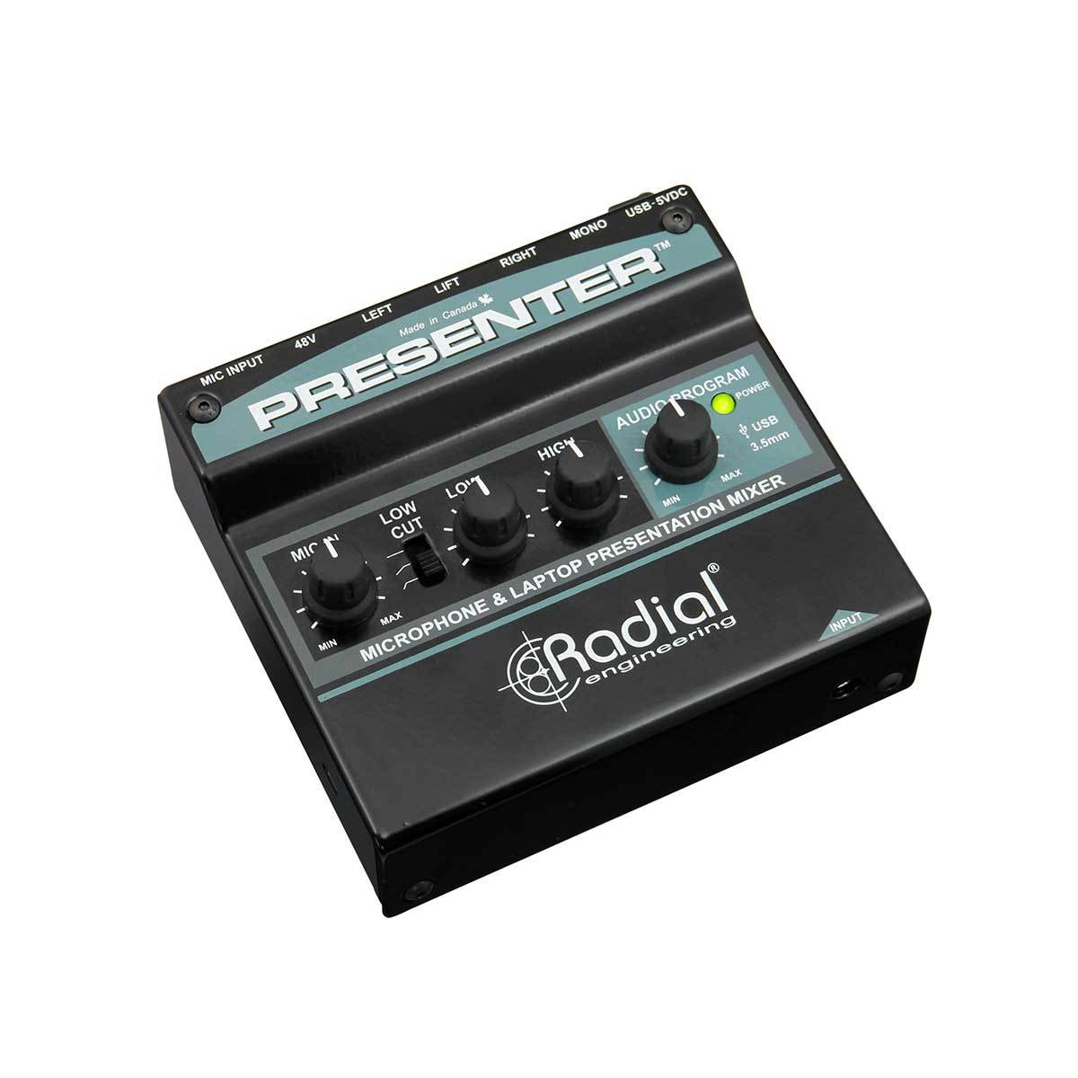 Analog Mixers - Radial Engineering Presenter Microphone & Laptop Presentation Mixer